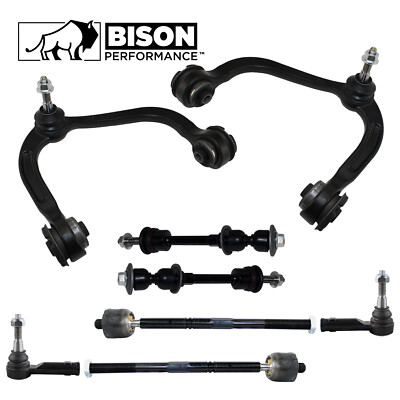 Bison Performance 8pcs Front Control Arm Sway Bar Tie Rod Kit For F-150 4WD