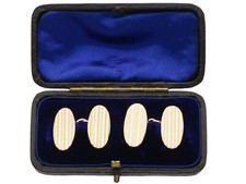 Antique 15ct Yellow Gold and Platinum Cufflinks Circa 1910