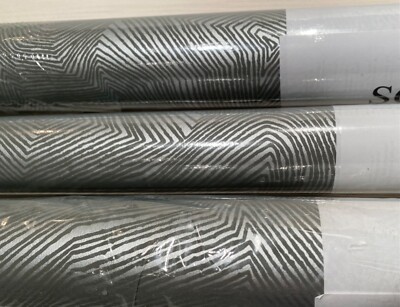 22.5YD SCHUMACHER 5007770 Labyrinth Metallic Mercury Wallpaper $1400 Retail