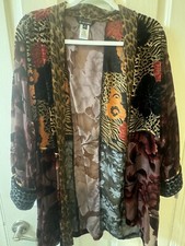 John Mark Velvet Burnout Kimono Jacket 1x