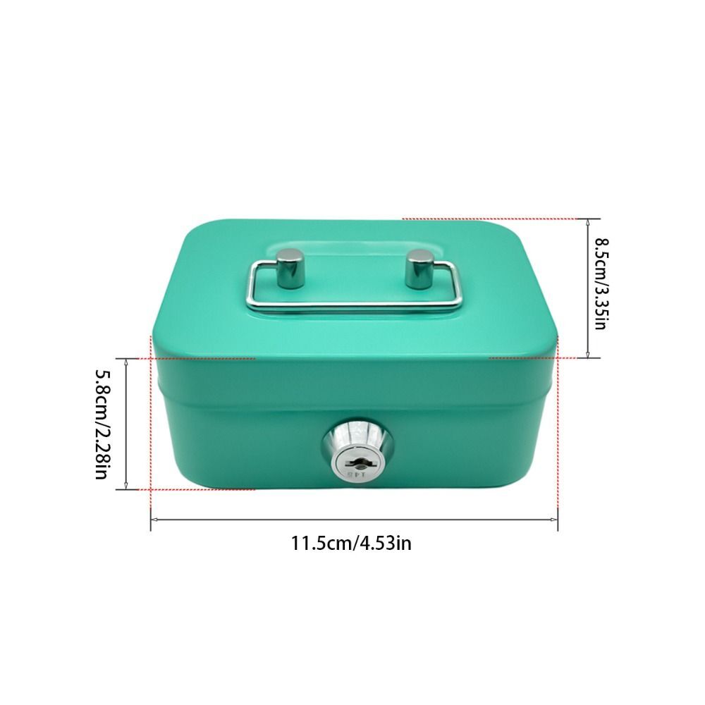 Lockable Money Box Metal Coin Bank Portable Cash Box eBay