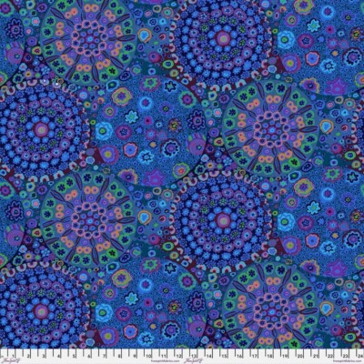 Feline Drive Fabric MILLEFIORE Blue Kaffe Fassett - Fat Quarter (18''x22'') FQ