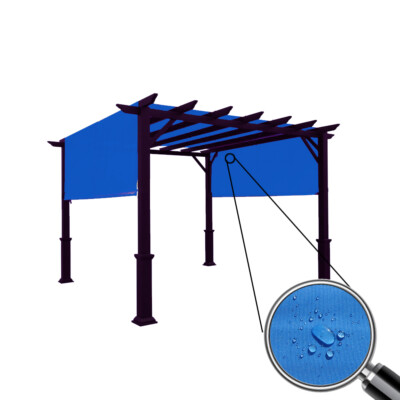 Universal Replacement Waterproof Pergola Shade Cover Canopy w/ Rod Pocket Blue