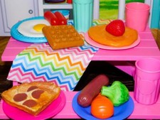 Vintage Play Food Dishes Learning Resources PIZZA HUT Pizza Waffles Eggs Lot