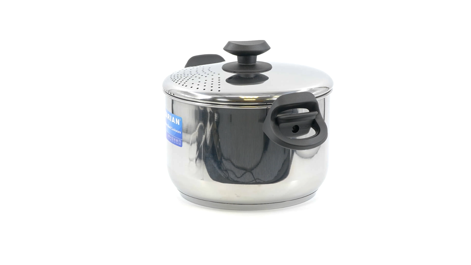 Stainless Steel Stockpot Pasta Spaghetti Pot Locking Strainer Lid