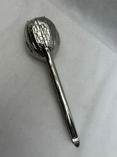 Large Novelty Silvertone BMF Walnut Cast Metal Nut Cracker Made in Germany Heavy