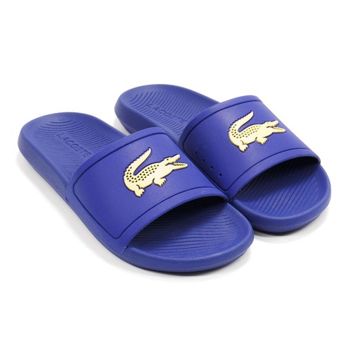 Lacoste Men Sandals Flip Flops Croco Slide Sandals Navy - 第 1/12 張圖片