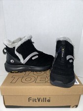 FITVILLE Light Weight Women Ankle Boots Size 8EW Color Black