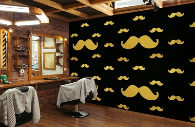 3D Golden E892 Hair Cut Barber Shop Wallpaper Mural Wall Print Murals CA Erin
