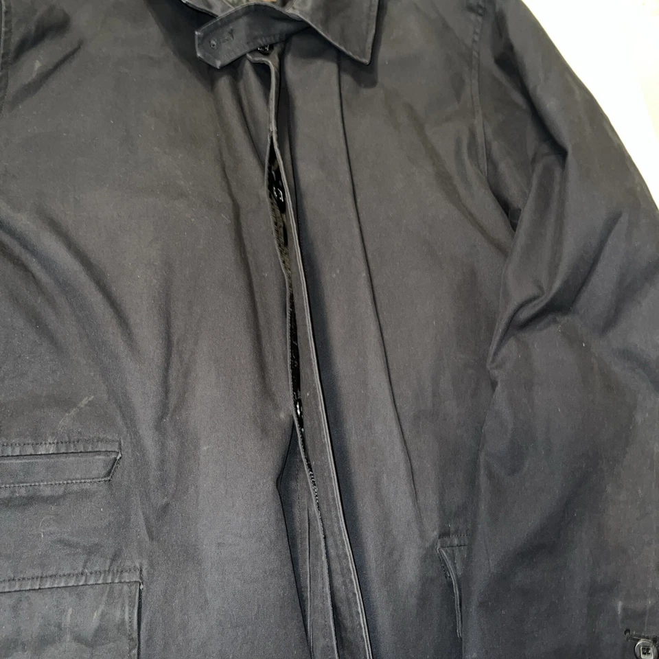 Ben Sherman Trench Coat Jacket Black Cotton L - Image 4 of 4