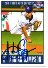 Adrian Sampson 2018 Round Rock Express Signed Card