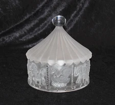 Global Art Lead Crystal Animal Carousel Candy Dish West Germany Circus Big Top