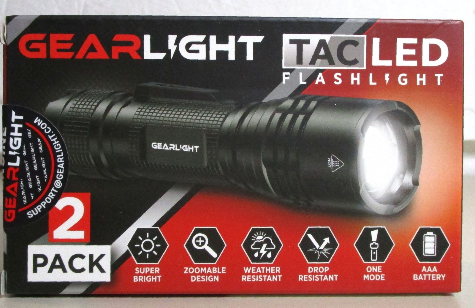 NEW GearLight GLLTFTAC12P1 TACLED Tactical Flashlights 2pack 39.