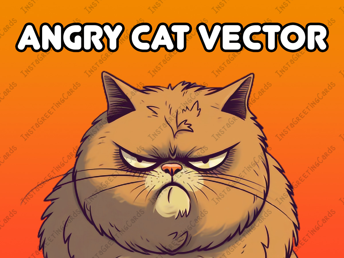 Cat graphic portrait of a angry Royalty Free Vector Image