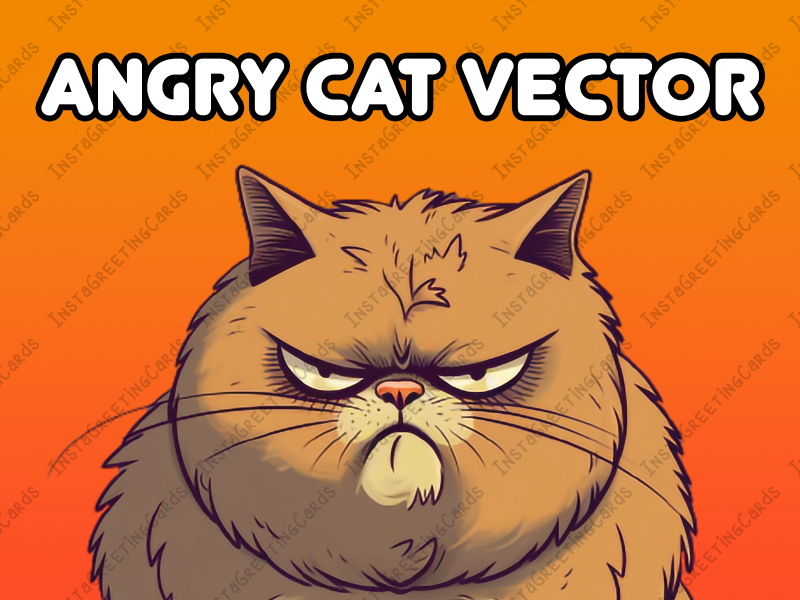 Angry Cat Vector, Cat vector, Angry Cat svg