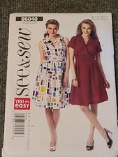 See & Sew B6040 sewing pattern, womens dress, size 6-22 Uncut