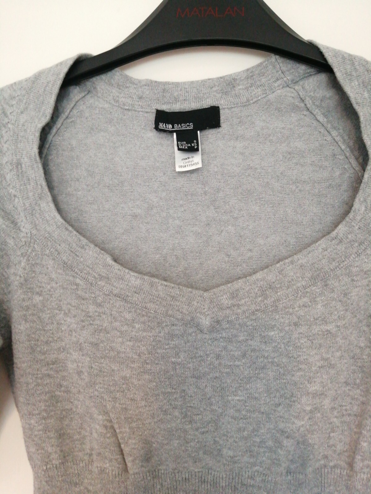 Mango Basic Grey Neck Half Sleeve Knit Dress Size… - image 4