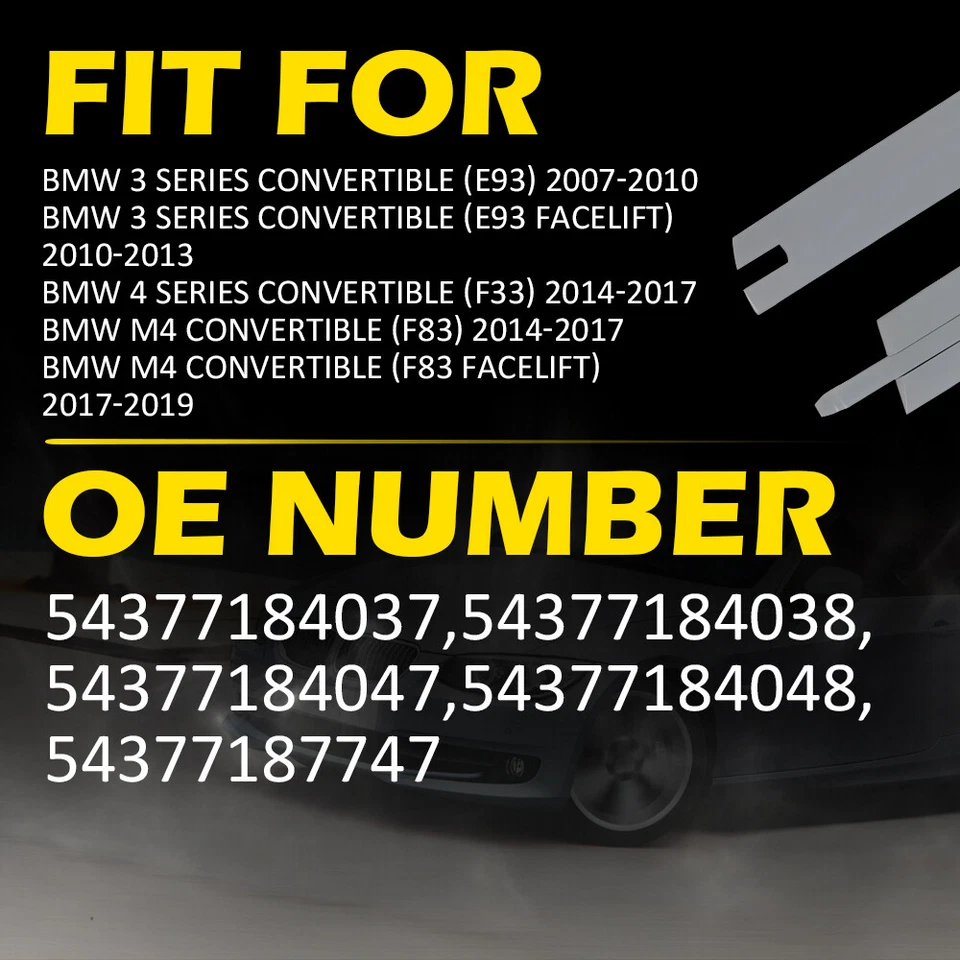 Cubierta de bisagra de techo convertible izquierda+derecha 4 piezas para BMW E93 335i M3 M4 F83 EOA Foto 2 de 4