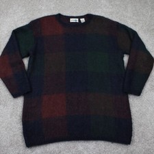 Vintage Paul Harris Design Sweater Adult Large Mohair Blend Plaid L/S Pullover