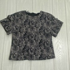 Aquilano Rimondi Women's Black & White Wool Blend Knit Blouse Size 8 Medium