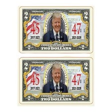 2PCS US President Donald Trump 45 47 2 Bill Credit Debit Card Skin Sticker