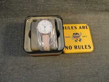 Fossil Women's Jacqueline Date White Face Blush Leather Watch New In Box
