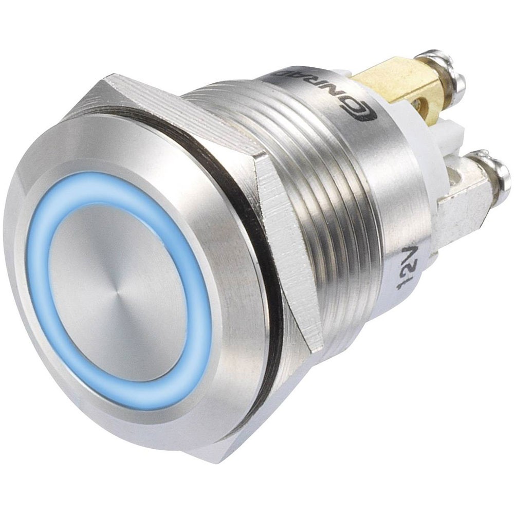 TruComponents Pushbutton ,Panel Mount,Off/(On),SPDT,Scr/term,IP65