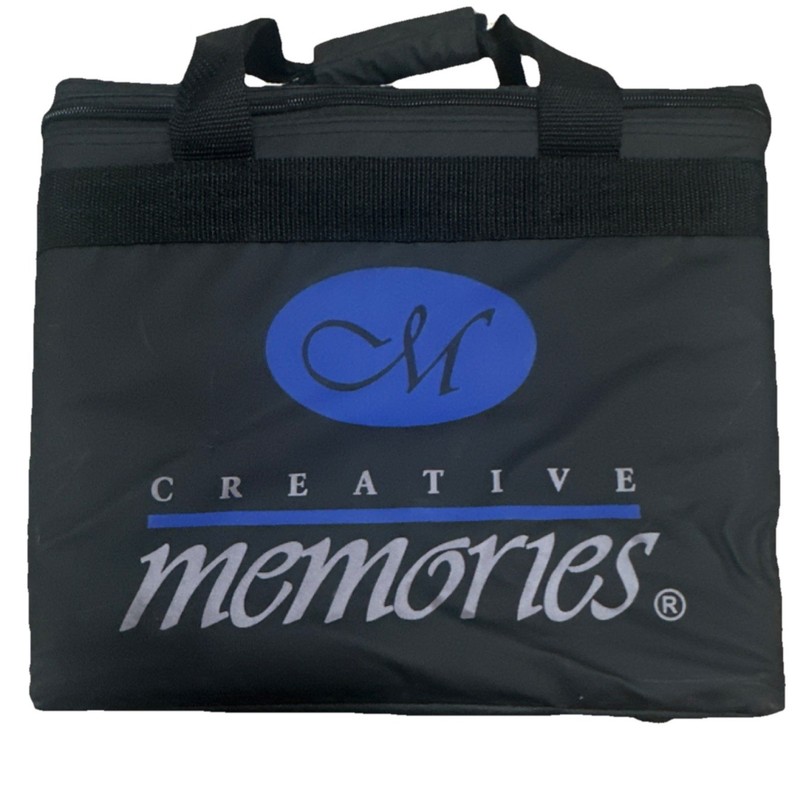 Creative Memories Scrapbooking Tote Bag Black Blue Solid with Handles