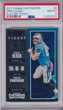 2017 Panini Contenders Playoff Ticket Greg Olsen /249 #6 PSA 8 NM-MT