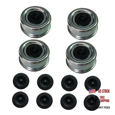 Trailer Axle Grease Cap, 4Pcs Trailer 4pcs 2.72'' Caps + Extra 8 Rubber Plugs