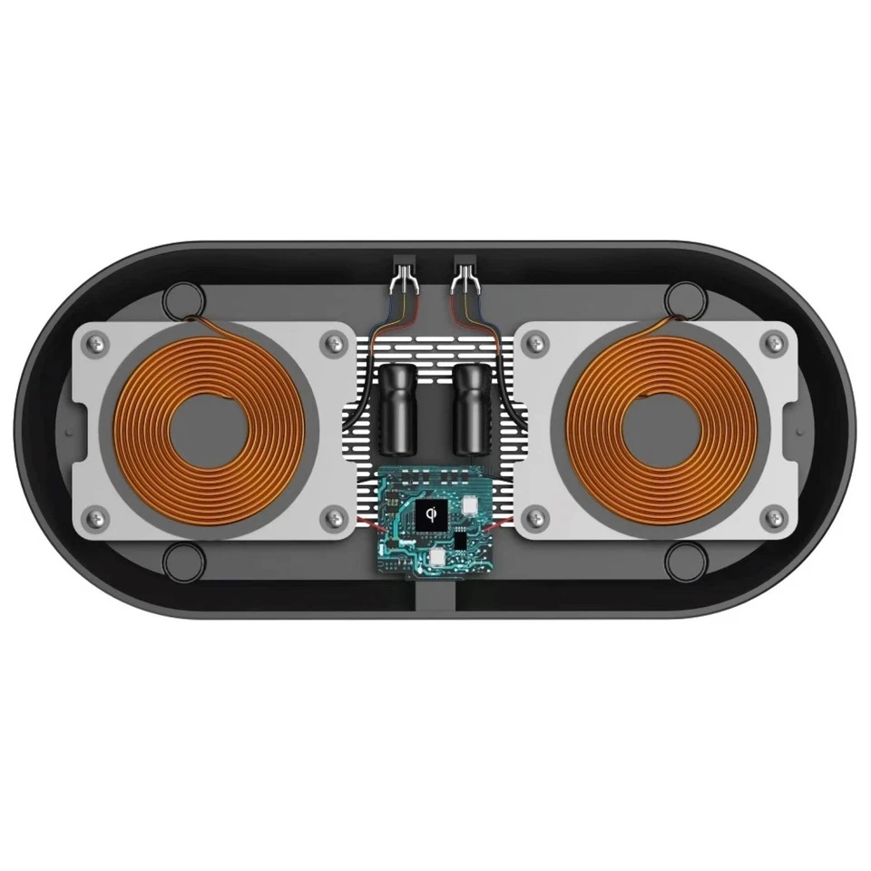 Hama DUAL QI Wireless Charger + Netzteil 2x Schnell Ladegerät Lader Ladestation - Bild 4 von 4