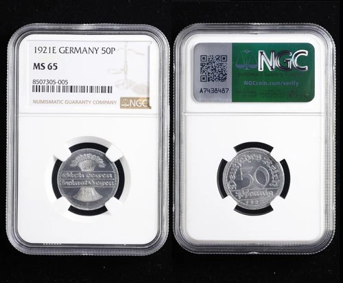 1921E GERMANY 50P NGC MS 65