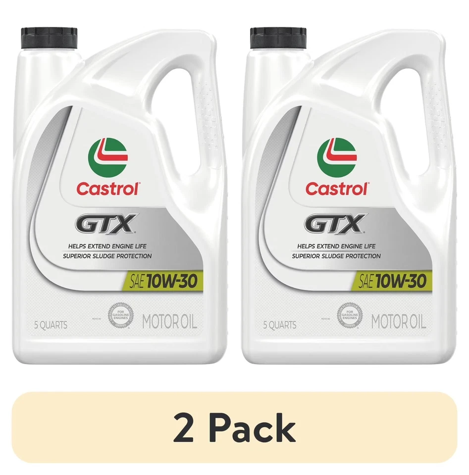 (Paquete de 2) Aceite de motor convencional Castrol GTX 10W-30, 5 cuartos Foto 2 de 4