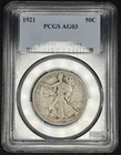 1921 P Walking Liberty Half Dollar (AG) ~ PCGS AG03 ~ Brilliant U.S. Coin B3301