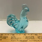 Fenton Aqua Blue Glass Mini Rooster Chicken Vintage 2-3/4"
