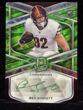 2024 Panini Spectra BEN SINNOTT Signatures Auto Green Neon Scope /35 Commanders