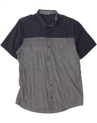 TRAVIS MATHEW Herren Kurzarm Hemd 2XL Navy Blau Colourblock Baumwolle BW10