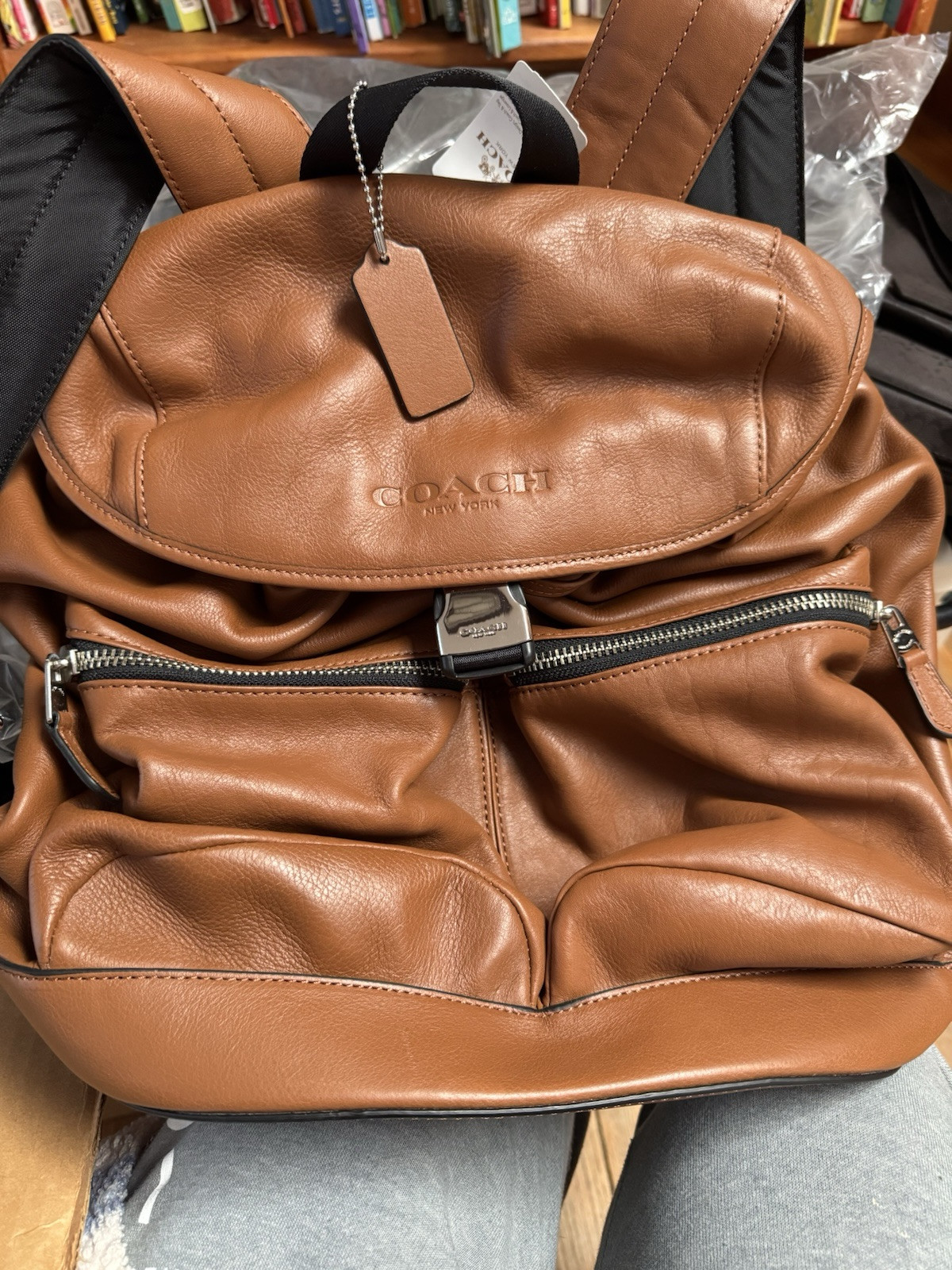 Authenticated Coach Brown Leather Rucksack F71728