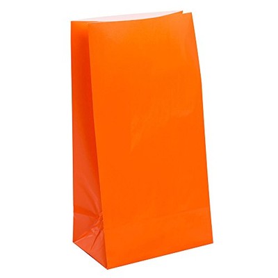 Orange Paper Goody Bags - Orange Treat Sacks