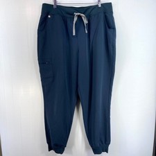 Figs Zamora High Waisted Jogger Scrub Pants Dusky Gray Blue Womens XXL