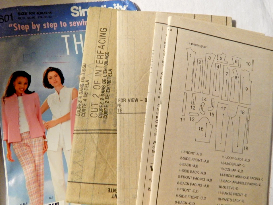 Simplicity 4601 Dress Tunic Jacket Pants Sewing Pattern Ladies 8 10 12 14 UC - Image 2 of 3