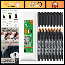 Counterfeit Money Detector Pen Set - 50 Pack, Bill Marker with Chisel Tip, Fake