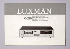 Bedienungs-Anleitung Manual original für LUXMAN K-210 Kassetten-Deck