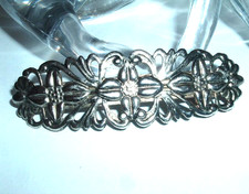 VINTAGE ART NOUVEAU CUT-OUT FLORAL HAIR BARRETTE