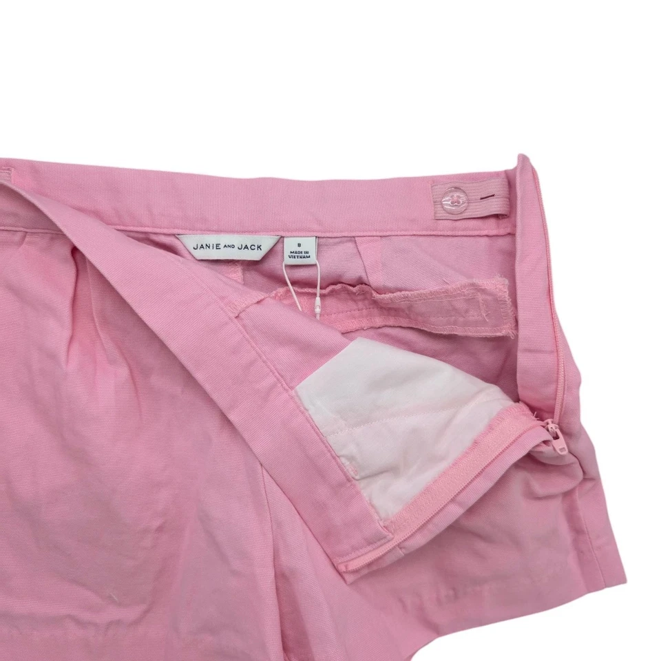 Pantalones Cortos Chinos Janie and Jack Niñas Rosa Cremallera Lateral Cintura Ajustable Talla 8 Foto 3 de 4
