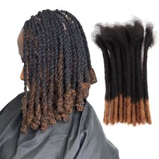 Viovian 8 Inch Loc Extensions Human Hair 100 Strands 0.6cm Ombre Brown 1b/30