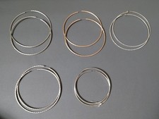 Lot Of 5 Pairs Of Extra Large Hoop Earrings 4"-5" Gold/Silver Tone
