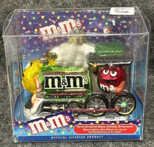 Kurt Adler M&Ms MARS Hand Blown Glass / Hand Painted Christmas Train Ornament