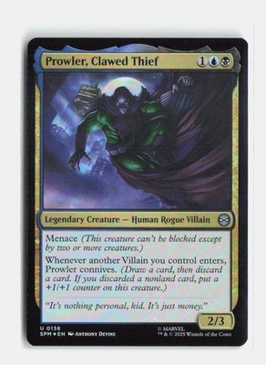 Prowler, Clawed Thief 138 Foil Marvel's Spider-Man MTG NM