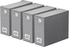 4 Pack Bed Sheet Organizers and Storage, Foldable Organizer for Linen Closet